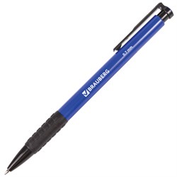 Ручка шариковая автоматическая с грипом BRAUBERG "Explorer", СИНЯЯ, корпус синий, узел 0,7 мм, линия письма 0,35 мм, 140581 - фото 11567978