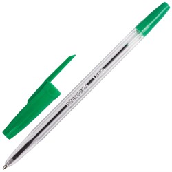Ручка шариковая BRAUBERG "Line", ЗЕЛЕНАЯ, корпус прозрачный, узел 1 мм, линия письма 0,5 мм, 141342 - фото 11568286