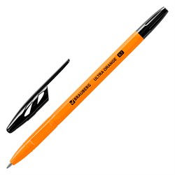 Ручка шариковая BRAUBERG "ULTRA ORANGE", ЧЕРНАЯ, узел 0,7 мм, чернила ГЕРМАНИЯ, наконечник ШВЕЙЦАРИЯ, 143563 - фото 11568810