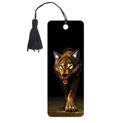 Закладка для книг 3D, BRAUBERG, объемная, "Волк", с декоративным шнурком-завязкой, 125756 - фото 11591840
