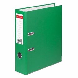 Папка-регистратор BRAUBERG с покрытием из ПВХ, 80 мм, с уголком, зеленая (удвоенный срок службы), 227193 - фото 5846579