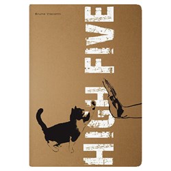 Тетрадь ЕВРО А5 40 л., BRUNO VISCONTI сшивка, клетка, крафт картон, бежевая бумага 70 г/м2, "КОТИК-ДАЙ ПЯТЬ", 7-40-081 - фото 9995811