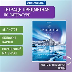 Тетрадь предметная "КЛАССИКА NATURE" 48 л., обложка картон, ЛИТЕРАТУРА, линия, BRAUBERG, 404588 - фото 9999853