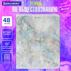 Тетрадь предметная "PASTEL" 48 л., SoftTouch, фольга, ОБЩЕСТВОЗНАНИЕ, клетка, BRAUBERG, 404310 - фото 9999985