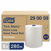 Полотенца бумажные рулонные TORK (Система H1) Matic, комплект 6 шт., Universal, 280 м, белые, 290059 101010126734