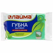 Губка бытовая MEGA, 48х120х86 мм, поролон/абразив, профильная, кафель/уборка/посуда, LAIMA, К1013, 601556 101010601556