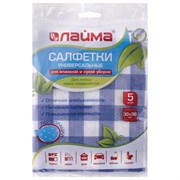 Салфетки ВИСКОЗНЫЕ универсальные MEGA, 30х38 см, КОМПЛЕКТ 5 шт., 75 г/м2, с ПЕРФОРАЦИЕЙ, LAIMA, К4123, 605483 101010605483