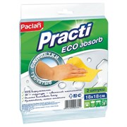 Салфетки целлюлозные (губчатые) 18х18 см, КОМПЛЕКТ 2 шт., PACLAN "Practi ECO absorb", ш/к3621, 410164 101010606345