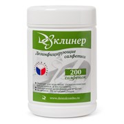 Дезинфицирующие салфетки для обработки поверхностей 200 шт., ДЕЗКЛИНЕР, банка 101010608443