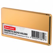 Бейдж магнитный золотистый 34х70 мм с окошком 14х65 мм, BRAUBERG MAGNETIC, 237465 101010237465