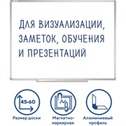 Доска магнитно-маркерная 45х60 см, алюминиевая рамка, Польша, STAFF Profit, 237720 101010237720