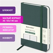 Блокнот МАЛЫЙ ФОРМАТ (93х140 мм) А6, BRAUBERG ULTRA, балакрон, 80 г/м2, 96 л., клетка, темно-зеленый, 113055 101010113055