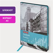 Блокнот А5 (143x210 мм), BRAUBERG VISTA "Old New York", под кожу, гибкий, 80 л., 112062 101010112062