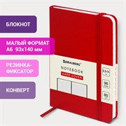 Блокнот МАЛЫЙ ФОРМАТ (93х140 мм) А6, BRAUBERG ULTRA, балакрон, 80 г/м2, 96 л., клетка, красный, 113054 101010113054