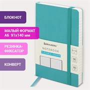 Блокнот МАЛЫЙ ФОРМАТ (91х140 мм) А6, BRAUBERG ULTRA, под кожу, 80 г/м2, 96 л., клетка, бирюзовый, 113027 101010113027