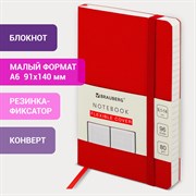 Блокнот МАЛЫЙ ФОРМАТ (91х140 мм) А6, BRAUBERG ULTRA, под кожу, 80 г/м2, 96 л., клетка, красный, 113025 101010113025