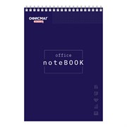 Блокнот БОЛЬШОЙ ФОРМАТ А4 200х290 мм, 80 л., гребень, картон, жесткая подложка, клетка, ОФИСМАГ, темно-синий, 129865 101010129865