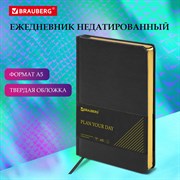 Ежедневник недатированный А5, 138х213 мм, BRAUBERG "Iguana" под кожу, 160 л., черный, 125089 101010125089