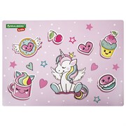 Настольное покрытие BRAUBERG KIDS, А3+, пластик, 46x33 см, "Unicorn dreams", 271730 101010271730