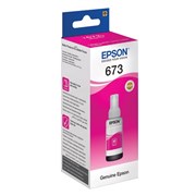 Чернила EPSON 673 (T6733) для СНПЧ Epson L800/L805/L810/L850/L1800, пурпурные, ОРИГИНАЛЬНЫЕ, C13T67334A/398 101010361043