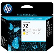 Головка печатающая для плоттера HP (C9384A) Designjet T610/795/1100 и др., №72, черная матовая и желтая, оригинальная 101010361334