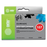 Картридж струйный CACTUS (CS-PFI107C) для CANON PF680/685/780/785, голубой 101010362789