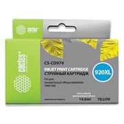 Картридж струйный CACTUS (CS-CD974) для HP Officejet 6000/6500/7000, желтый 101010361843