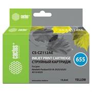 Картридж струйный CACTUS (CS-CZ112AE) для HP Deskjet I3525/5525/4515/4525, желтый 101010361868