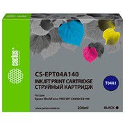 Картридж струйный CACTUS (CS-EPT04A140) для Epson WorkForce Pro WF-C8190 / WF-C8690, черный, 230 мл 101010364028