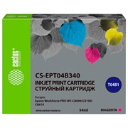 Картридж струйный CACTUS (CS-EPT04B340) для Epson WorkForce Pro WF-C8190 / WF-C8690, пурпурный, 54 мл 101010364026