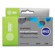 Картридж струйный CACTUS (CS-EPT0922) для EPSON Stylus C91/CX4300/T26/T27/TX106, голубой 101010361961