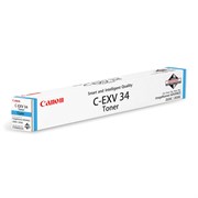 Тонер CANON (C-EXV34C) iR C9060/C9065/C9070, голубой, оригинальный, ресурс 16000 страниц, 3783B002 101010320716