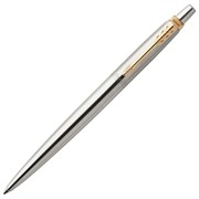 Ручка шариковая PARKER "Jotter Core Stainless Steel GT", корпус серебро, позолота, синяя, 1953182 101010142376