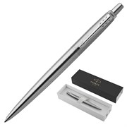 Ручка шариковая PARKER "Jotter Core Stainless Steel CT", корпус серебристый, детали хром, синяя, 1953170 101010142378