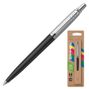 Ручка шариковая PARKER "Jotter Plastic CT", корпус черный, детали нержавеющая сталь, блистер, синяя, 2096873 101010143368