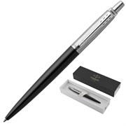 Ручка шариковая PARKER "Jotter Core Bond Street Black CT", корпус черный, детали хром, синяя, 1953184 101010142381