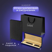 Ручка шариковая GALANT "Black", корпус черный, ежедневник недатированный А5 черный, пакет, 880904 101010880904