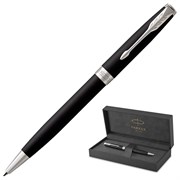 Ручка шариковая PARKER "Sonnet Core Matt Black CT", черный матовый лак, палладий, черная, 1931524 101010142355