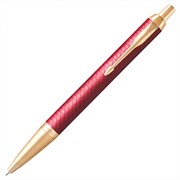 Ручка шариковая PARKER "IM Premium Red GT", корпус красный лак, позолоченные детали, синяя, 2143644 101010143857