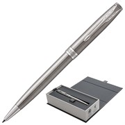 Ручка шариковая PARKER "Sonnet Core Stainless Steel CT", корпус серебристый, палладиевые детали, черная, 1931512 101010142367