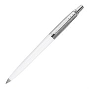 Ручка шариковая PARKER "Jotter Plastic CT", корпус белый, детали из нержавеющей стали, синяя, R0032930 101010143199