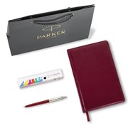 Ручка шариковая PARKER "Jotter Plastic CT", корпус красный, ежедневник А5 красный, пакет, 880897 101010880897