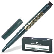 Ручка капиллярная (линер) FABER-CASTELL "Finepen 1511", ЧЕРНАЯ, корпус темно-зеленый, линия 0,4 мм, 151199 101010140995