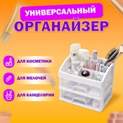 Органайзер для хранения косметики, канцтоваров, мелочей ДВА УРОВНЯ, 20х17х23,5 см, DASWERK, 608478 101010608478