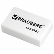 Ластик BRAUBERG "Classic", 26х17х7 мм, белый, прямоугольный, 221033 101010221033