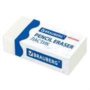 Ластик BRAUBERG "Original", 38х20х10 мм, белый, прямоугольный, картонный держатель, 228073 101010228073