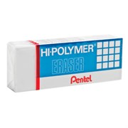 Ластик PENTEL (Япония) "HI-POLYMER ERASER", 35х16х11,5 мм, белый, прямоугольный, картонный держатель, ZEH-03 101010227180