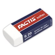 Ластик FACTIS Softer S 20 (Испания), 56х24х14 мм, белый, прямоугольный, картонный держатель, CMFS20 101010227997