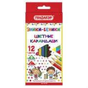 Карандаши цветные ПИФАГОР "ЭНИКИ-БЕНИКИ", 12 цветов, классические, заточенные, 181346 101010181346