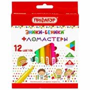 Фломастеры ПИФАГОР "ЭНИКИ-БЕНИКИ", 12 цветов, вентилируемый колпачок, 151401 101010151401